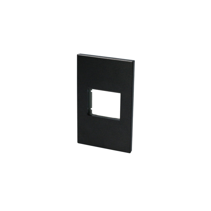 Placa 1 módulo 1/2, línea Premium, color negro Surtek