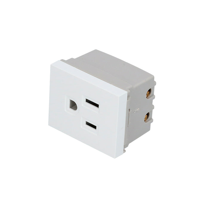 Contacto aterrizado 1/2, línea Premium, color blanco Surtek