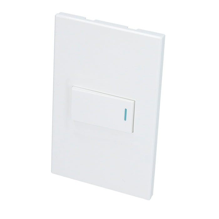 Placa 1 Interruptor 1/3, línea Premium, color blanco Surtek