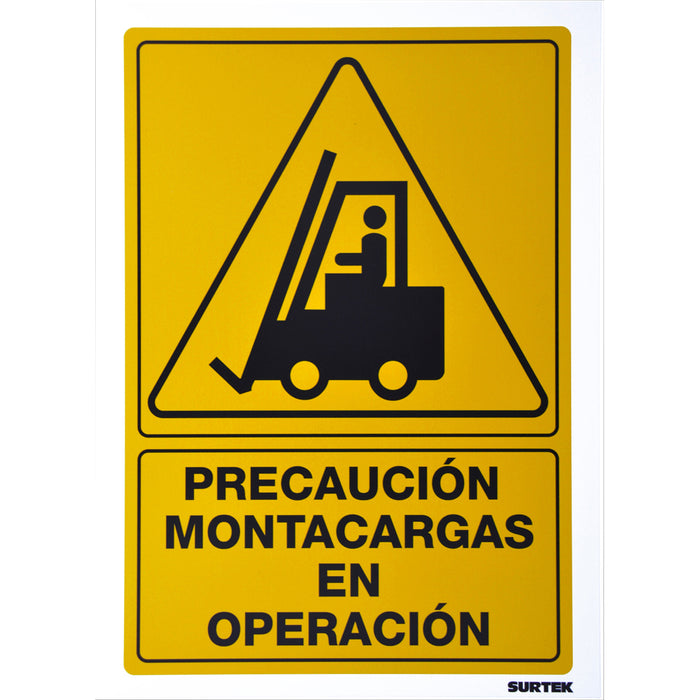 Señal "Precaución montacargas en operación" Surtek